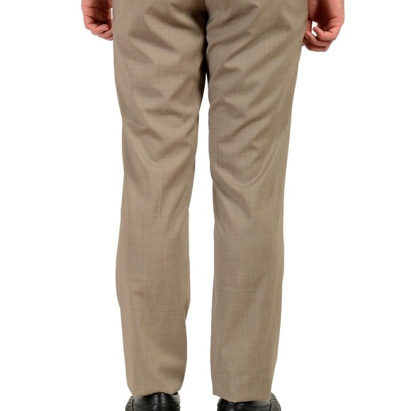 Hugo Boss Men's "Madisen" Beige 100% Wool Dress Flat Front Pants - Picture 6 of 6